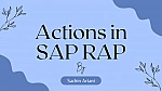 Actions in SAP RAP