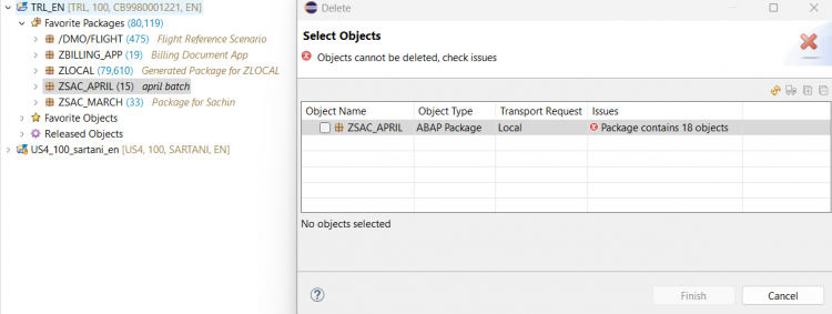 SAP RAP Project Delete