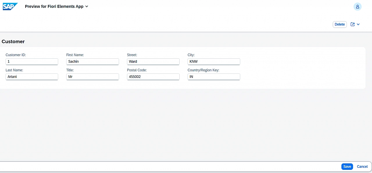 Unmanaged RAP app object page