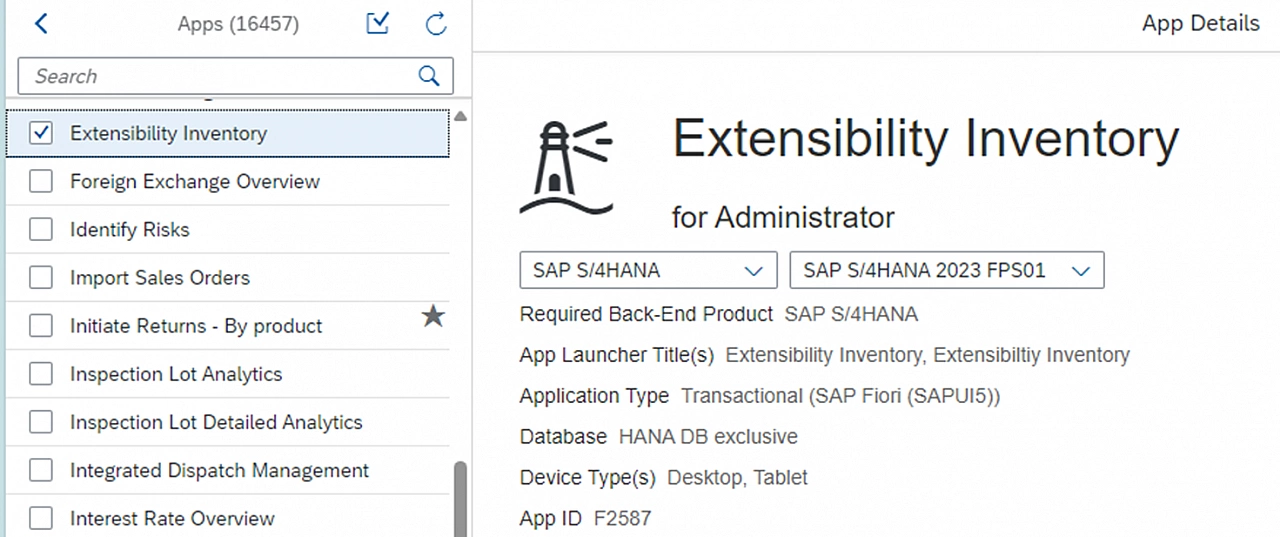 Extensibility Inventory app