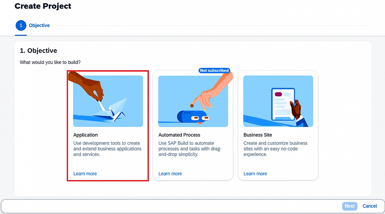 Create Application in Build