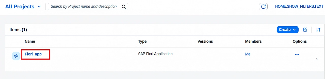 Open SAP BAS Project