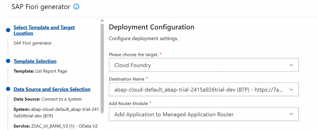 BAS: Deployment Config