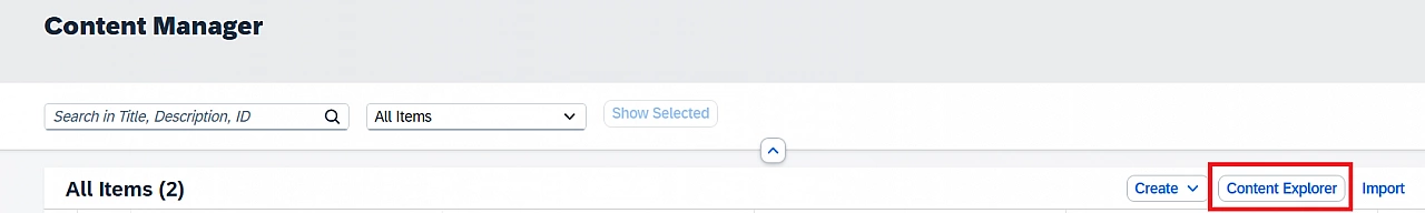 Content Explorer