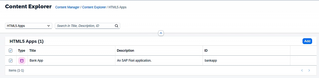 Add app to Content Explorer