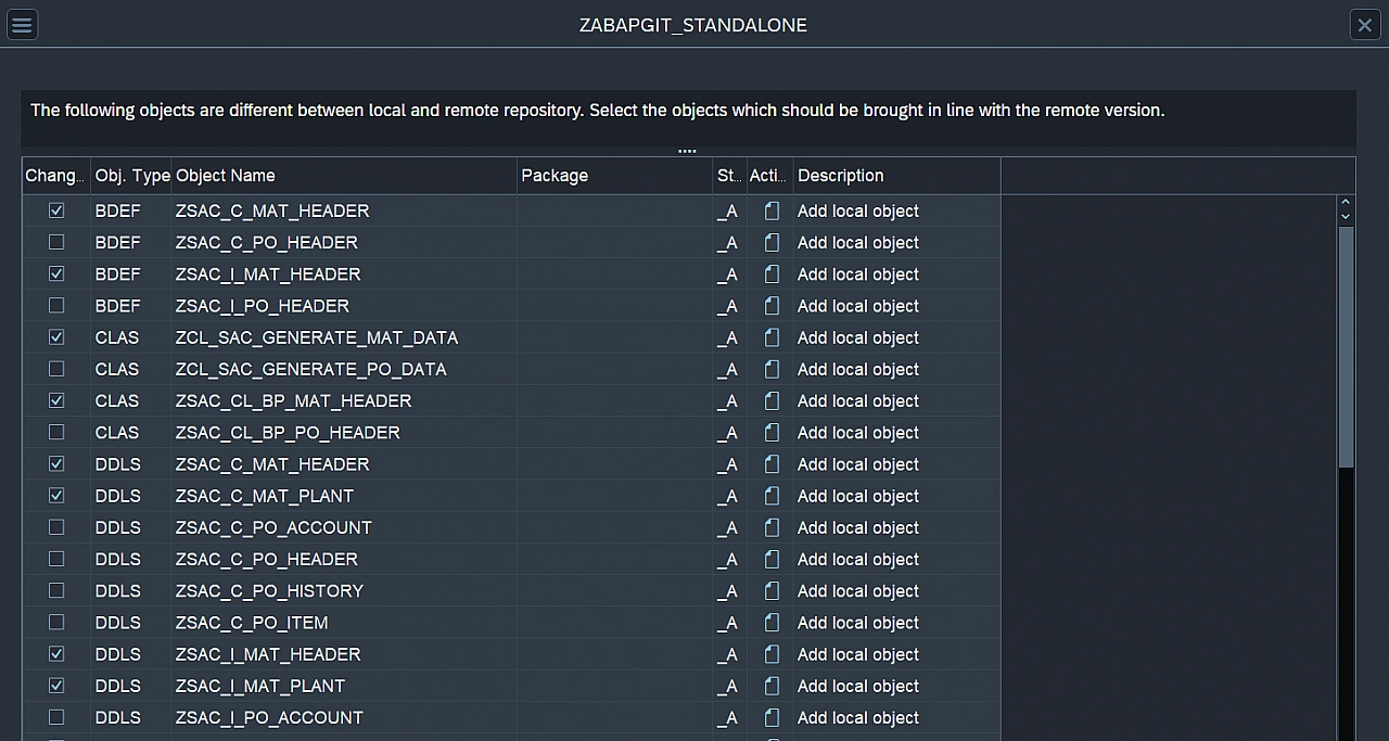 Object selection to pull