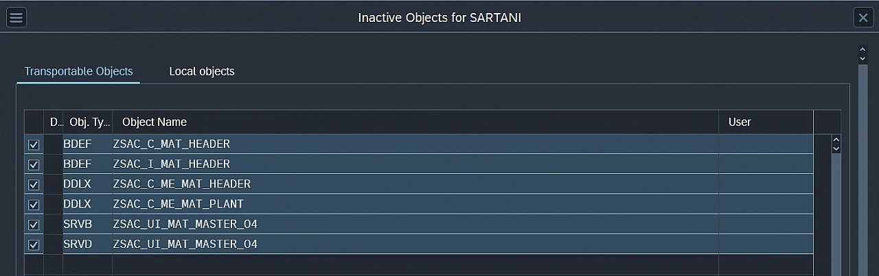 Inactive object list