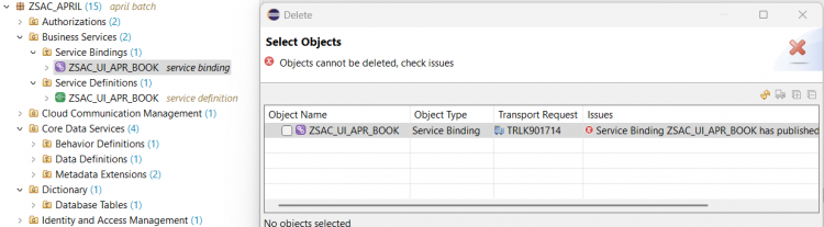 SAP RAP Project Delete