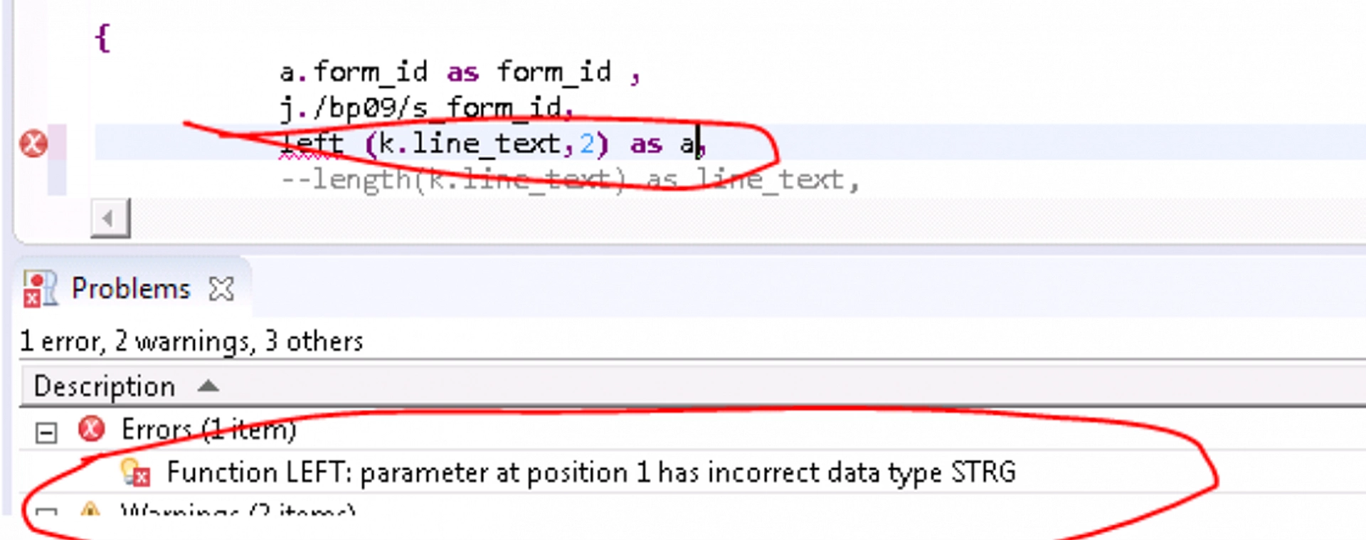 Truncate error
